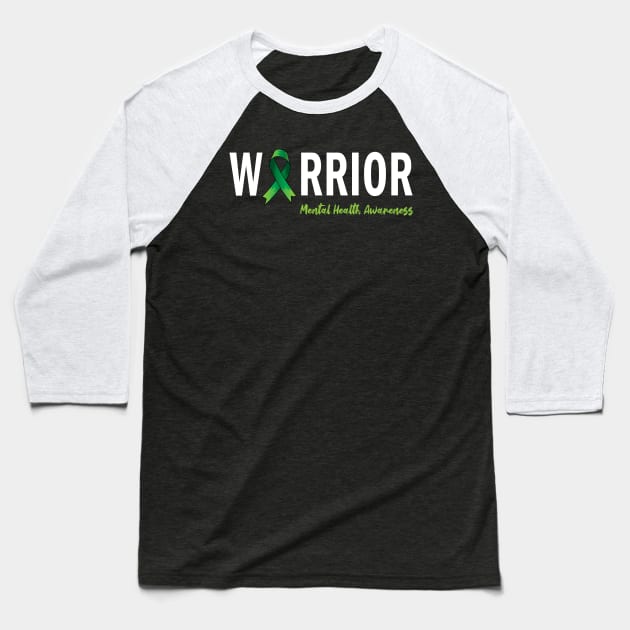 Mental Health Awareness Warrior Baseball T-Shirt by ArticArtac